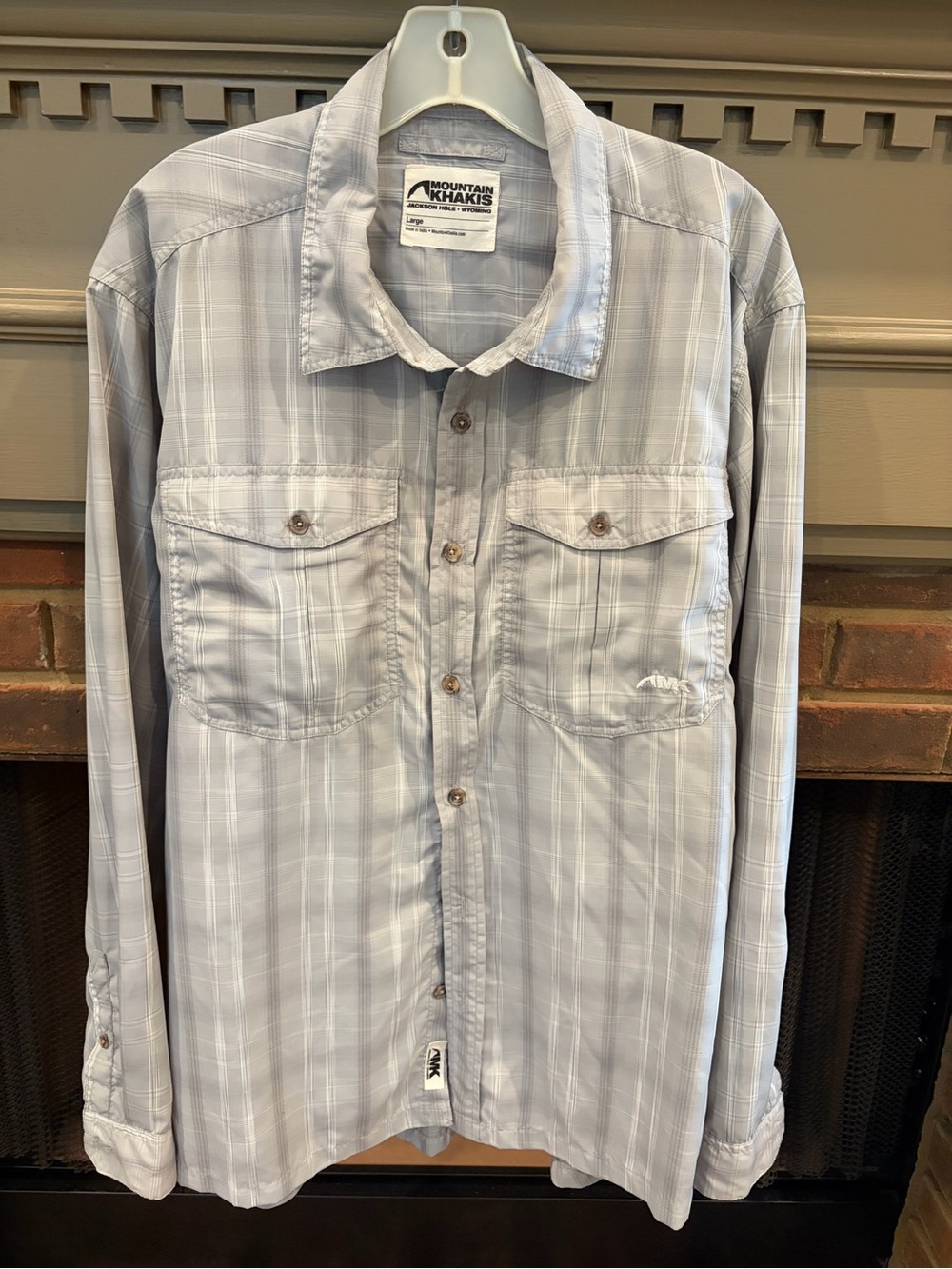 Mountain Khakis Light Gray Plaid Long-Sleeve Button-Down Shirt